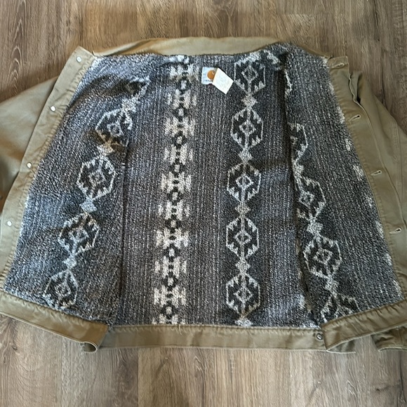 Vintage Carhartt Southwestern Sherpa Lined Aztec Jacket JP1021 XXL - Picture 8 of 10